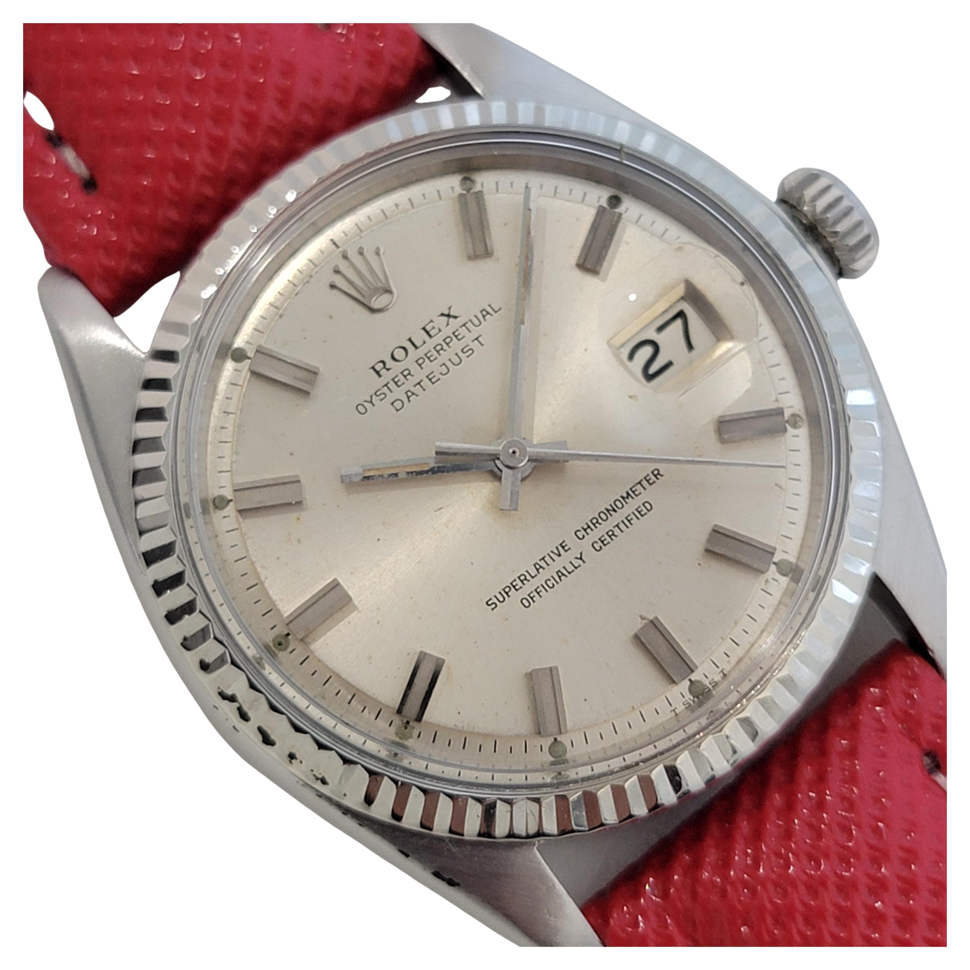 Mens Rolex Oyster Datejust 1601 18k White Gold SS Automatic 1970s Vintage RA388R