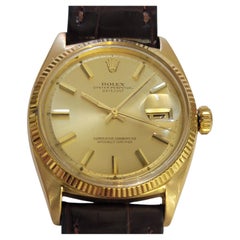 Rolex Oyster Ref 6605 Datejust 18k Gold 36mm Mens 1960s Date Automatic RA701C