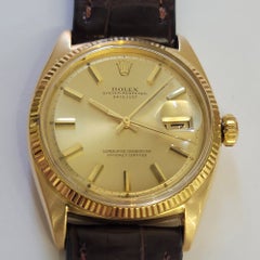 Rolex Oyster Ref 6605 Datejust 18k Gold 36mm Mens 1960s Date Automatic RA701C