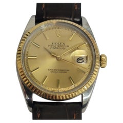 Rolex Oyster 1601 Datejust 36mm 18k Gold SS 1960s Mens Vintage Automatic RA800