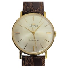Movado Kingmatic Gold Capped 34mm Mens 1960s Vintage Automatic Dress Watch RA823