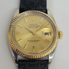 Rolex Oyster Datejust 1601 18k Gold SS 1960s Mens 36mm Vintage Automatic RA800B