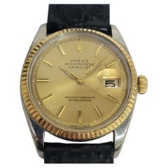 Rolex Oyster Datejust 1601 18k Gold SS 1960s Mens 36mm Vintage Automatic RA800B