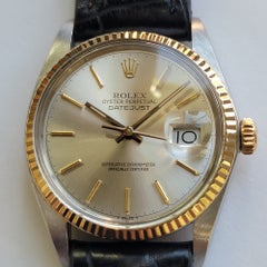 Mens Rolex Oyster Ref 16013 Datejust 18k SS 36mm 1980s Swiss Automatic RA799B