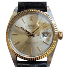 Mens Rolex Oyster Ref 16013 Datejust 18k SS 36mm 1980s Swiss Automatic RA799B
