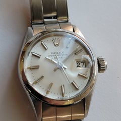 Rolex Oyster Ref 6516 All Stainless Steel 25mm Lady Date 1950s Automatic RA822