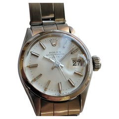 Rolex Oyster Ref 6516 All Stainless Steel 25mm Lady Date 1950s Automatic RA822