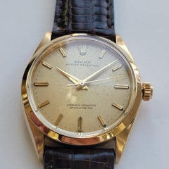 Rolex Oyster Perpetual Ref 1002 Solid 14k Gold Mens 1960s 34mm Automatic RA796B