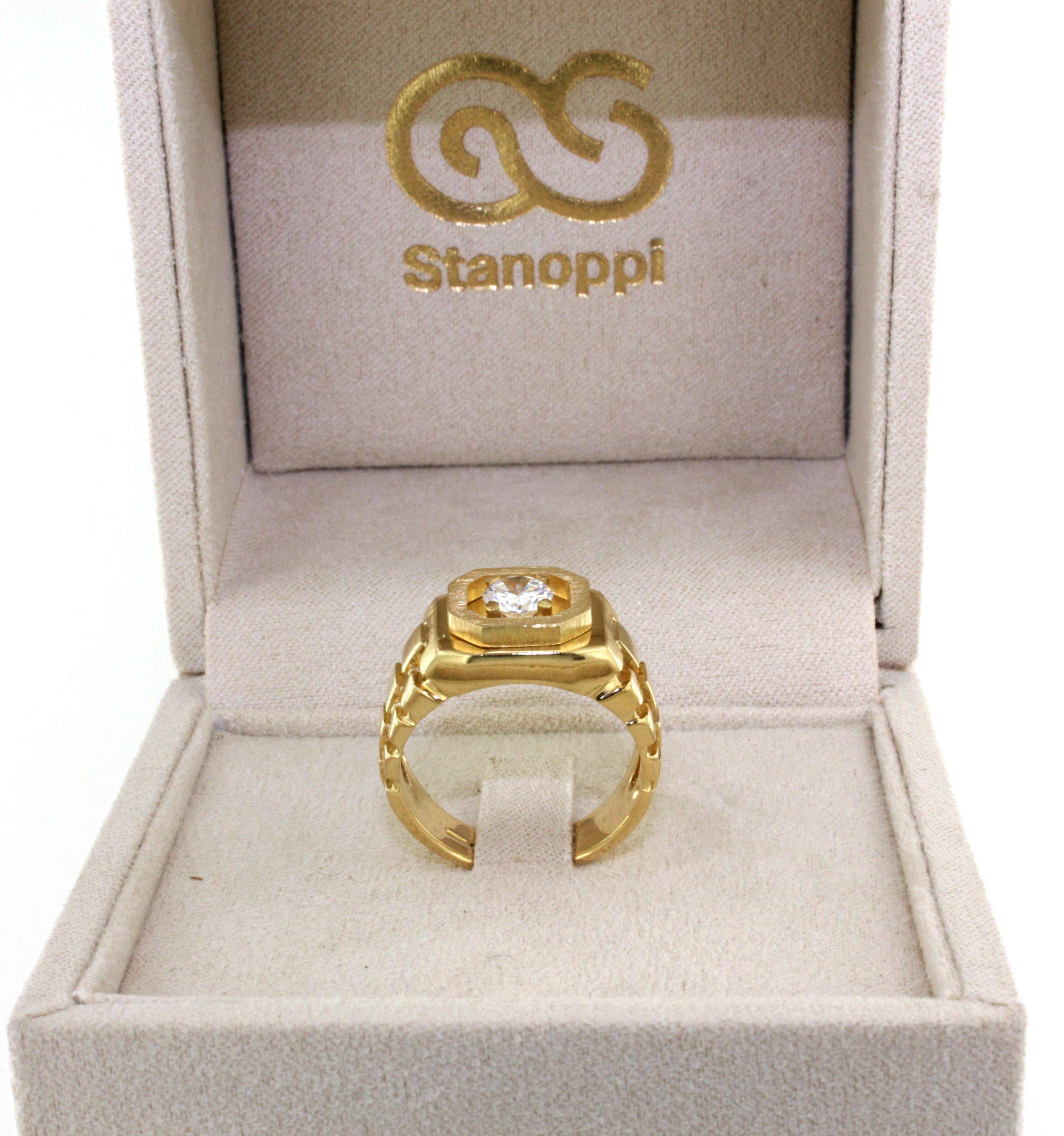 Artisan Bague en or jaune 18Kt Fashion Elegant Cocktail Timeless Special Ring en vente