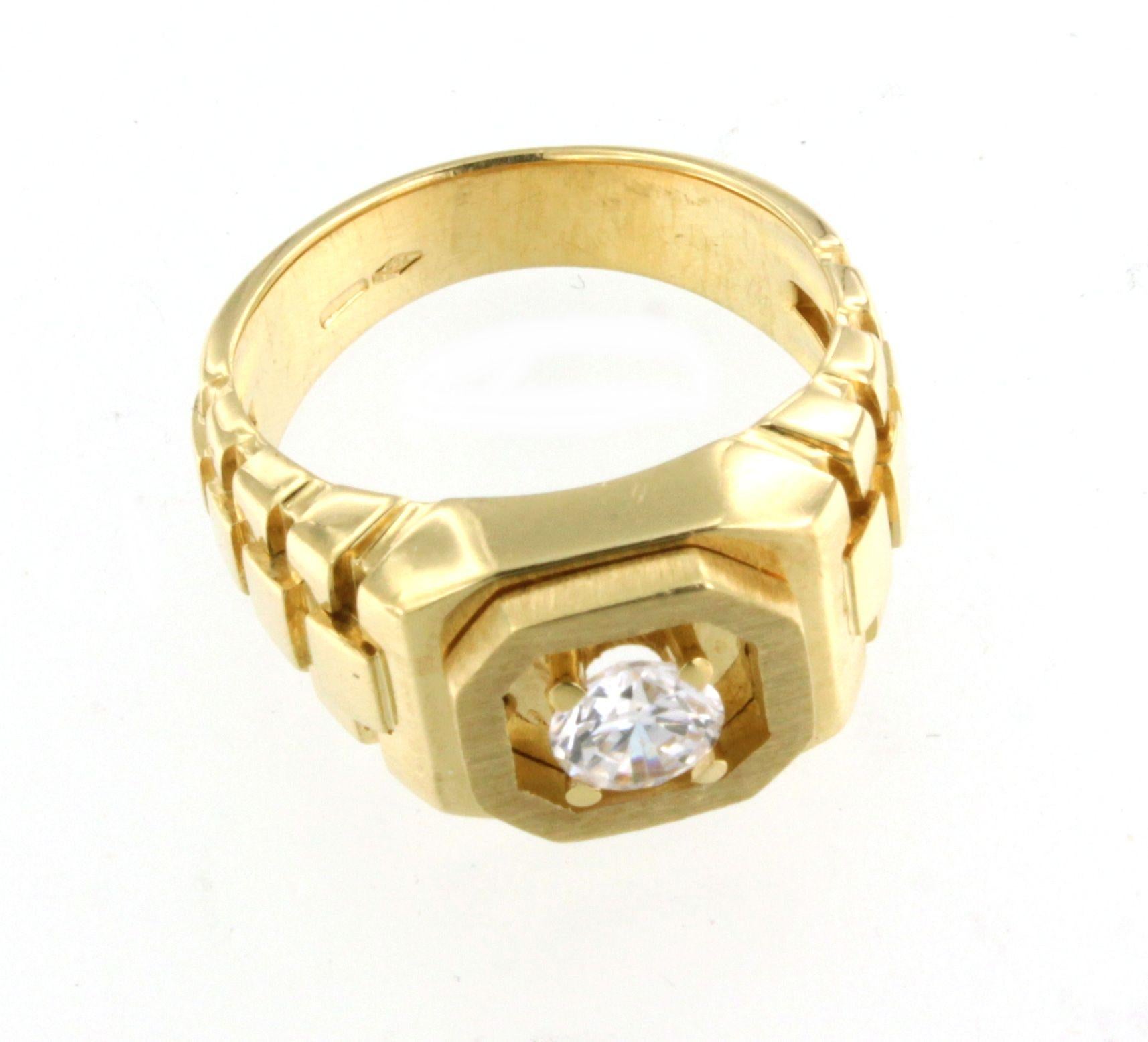 Bague en or jaune 18Kt Fashion Elegant Cocktail Timeless Special Ring en vente 1