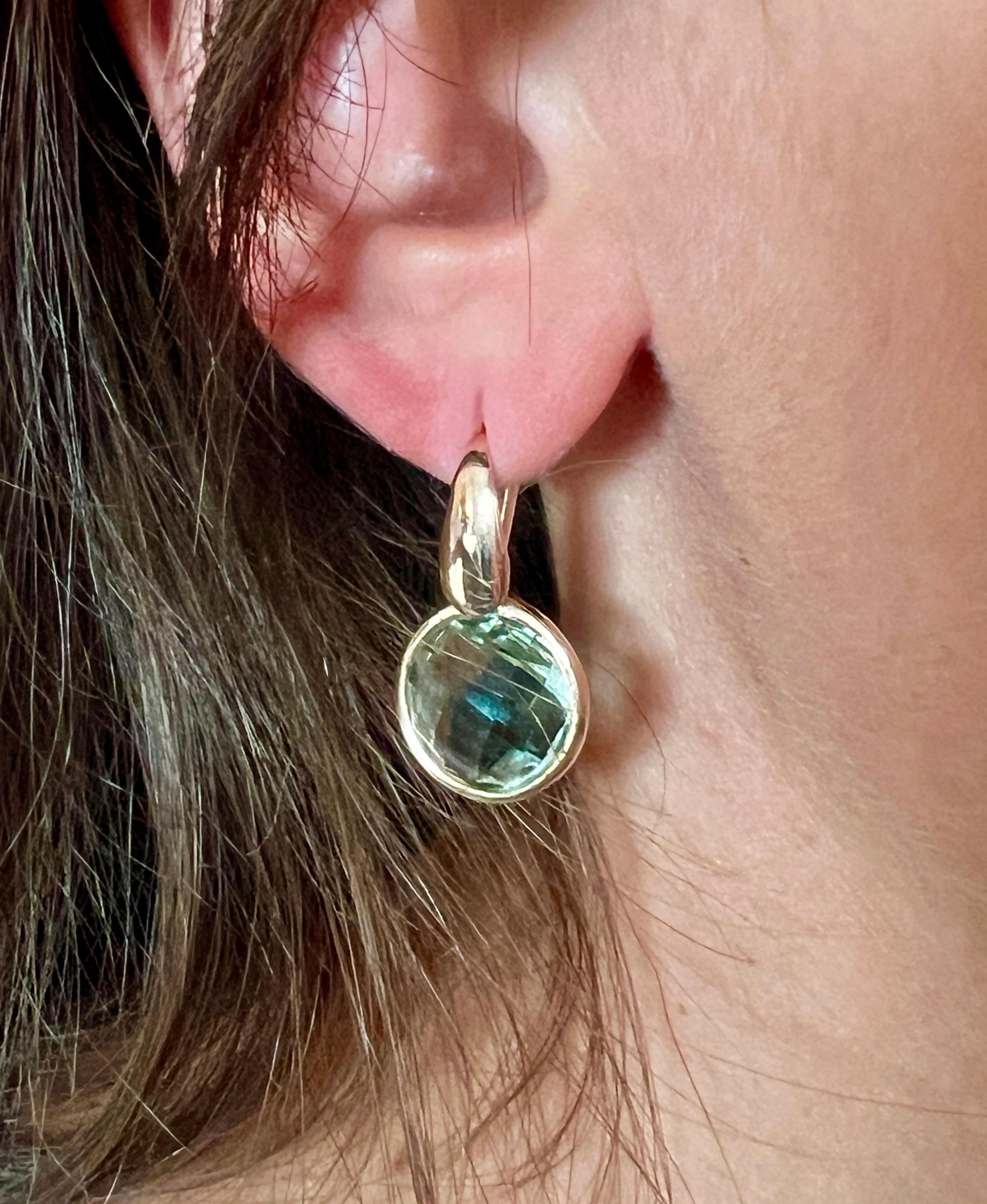 9Kt  Oro rosa Nature  A. Stone Quarzo  Cocktail di ametista verde  Orecchini di moda in vendita 4