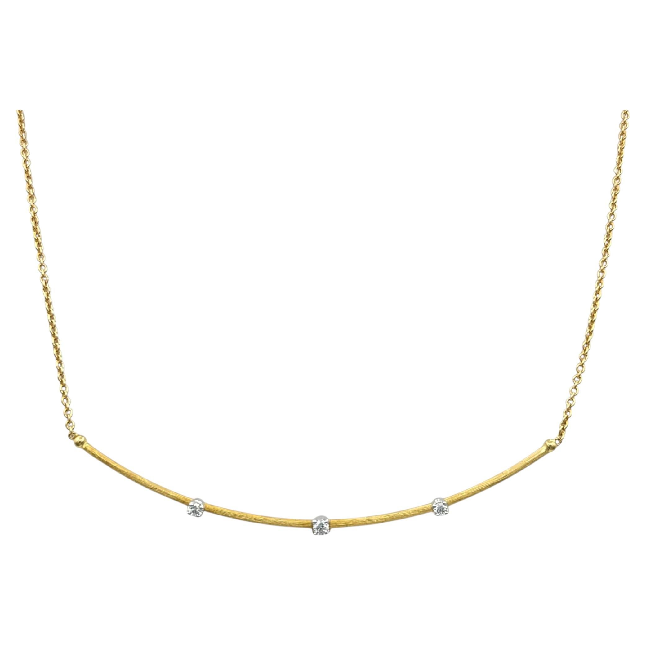 Marco Bicego Halskette mit geschwungenem Anhänger und Diamanten aus 18-karätigem Gelbgold im Angebot