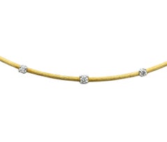 Marco Bicego Curved Bar Necklace with Diamonds in 18 Karat Yellow Gold