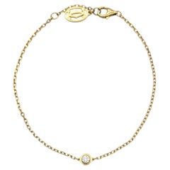 Bracciale a catena Cartier d'Amour con un unico diamante in oro giallo 18 carati