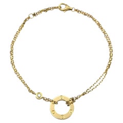Cartier LOVE Double Strand Chain Bracelet with Diamonds in 18 Karat Yellow Gold