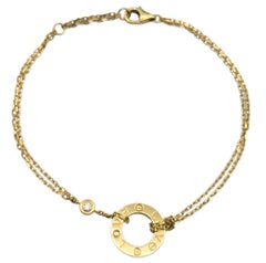 Cartier LOVE Double Strand Chain Bracelet with Diamonds in 18 Karat Yellow Gold