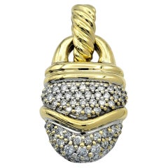 David Yurman Pavé-Diamant-Anhänger in Eichelform aus 18-Karat-Gelbgold