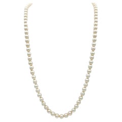 Mikimoto Cultured Akoya Pearl 32" Strand Necklace with 18 Karat Gold Clasp