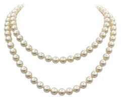 Mikimoto Cultured Akoya Pearl 32" Strand Necklace with 18 Karat Gold Clasp