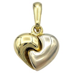 Chimento Puffed Heart Enhancer Pendant in Two-Tone 18 Karat Gold