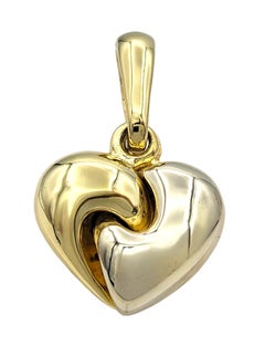 Chimento Puffed Heart Enhancer Pendant in Two-Tone 18 Karat Gold