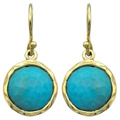 Ippolita Lollipop Mini Drop Turquoise Doublet Earrings in 18 Karat Yellow Gold