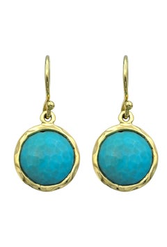 Ippolita Lollipop Mini Drop Turquoise Doublet Earrings in 18 Karat Yellow Gold