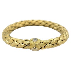 Chimento – geflochtenes Stretch-Armband mit Diamantakzent aus 18-karätigem Gelbgold