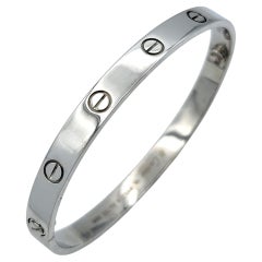 Cartier Love Armband, klassisches Modell aus 18-Karat-Weißgold, Größe 18