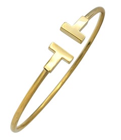 Tiffany & Co. Tiffany T Narrow Wire Bracelet in 18 Karat Yellow Gold