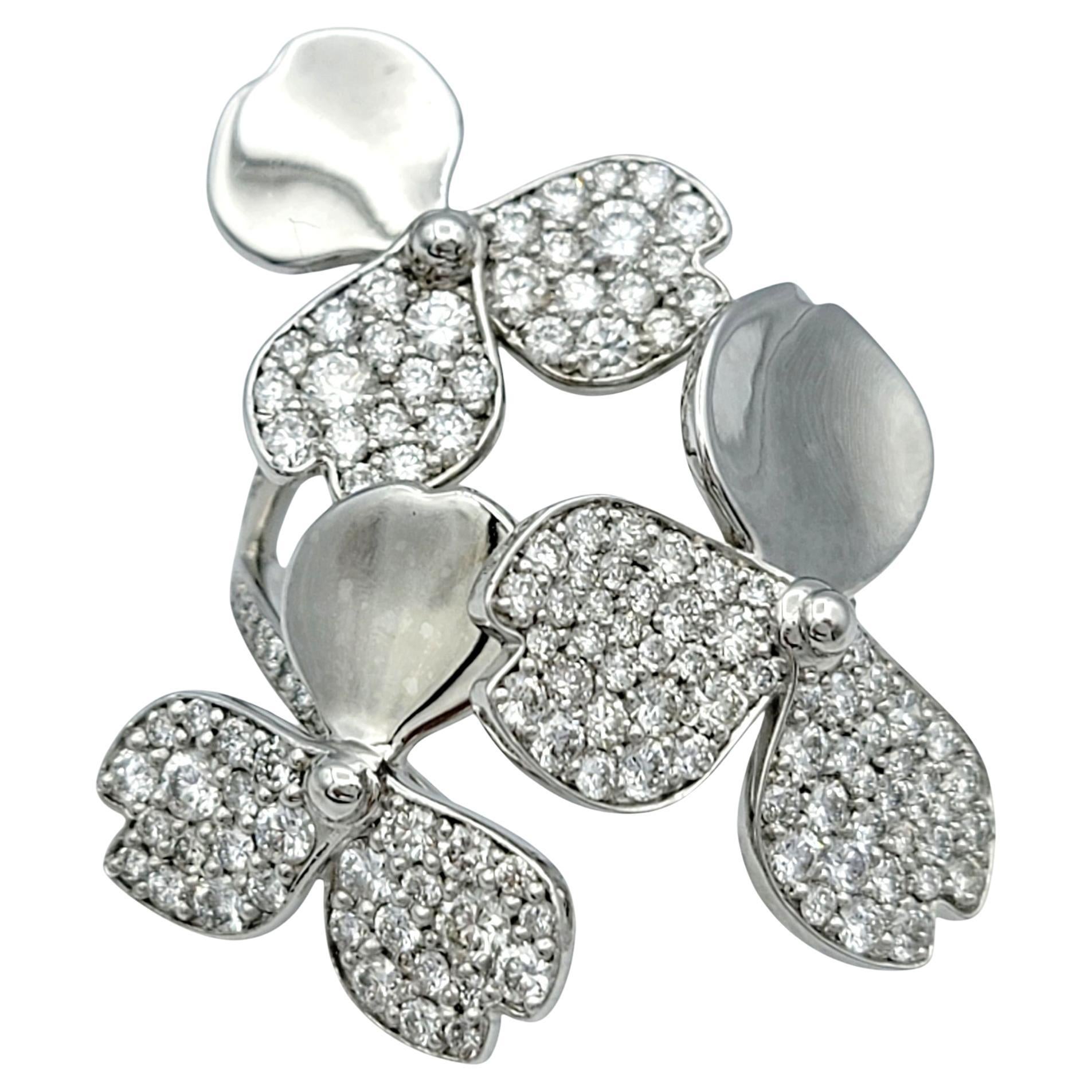 Tiffany & Co. Paper Flowers Ring in Platinum with Diamonds with Box For Sale
