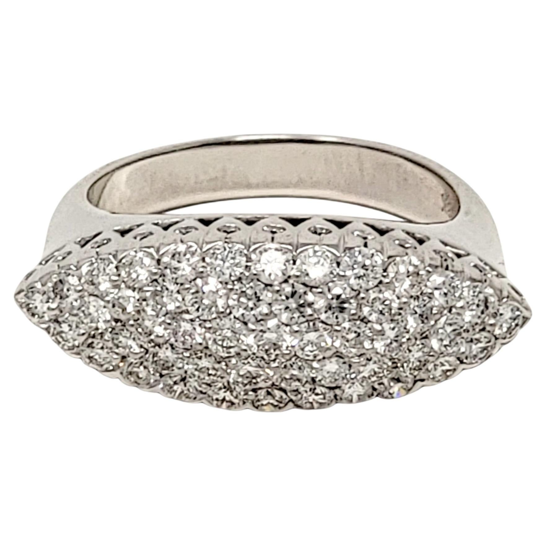 1,00 Karat runder Brillant Pavé-Diamant Marquis-förmiger Ring E-F / VS im Angebot