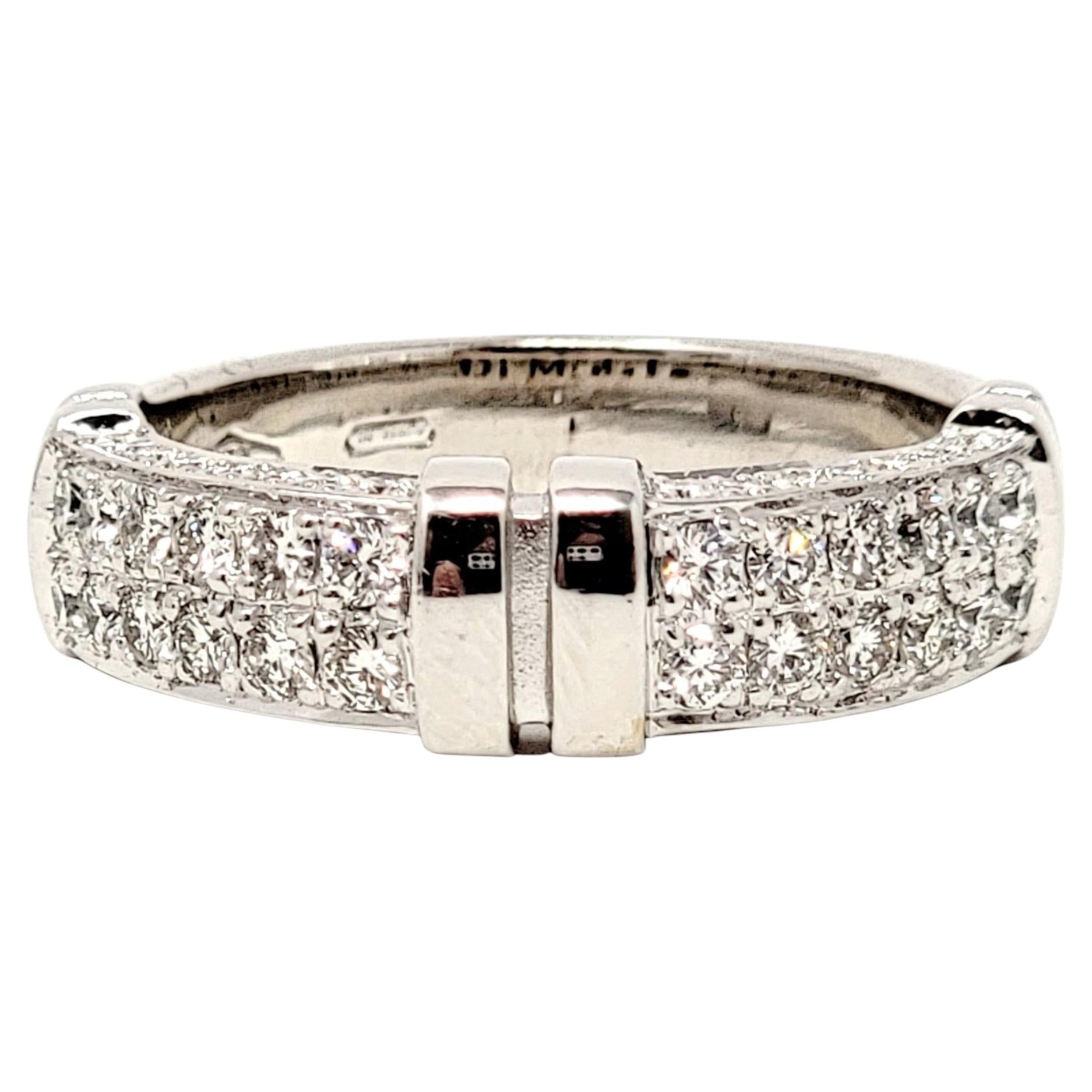 Di Modolo Quadria Pavé Diamond Band Ring with 18 Karat White Gold ...