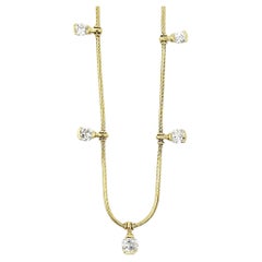 Jose Hess 'Garden Lights' Round Diamond Station Necklace in 18 Karat Yellow Gold