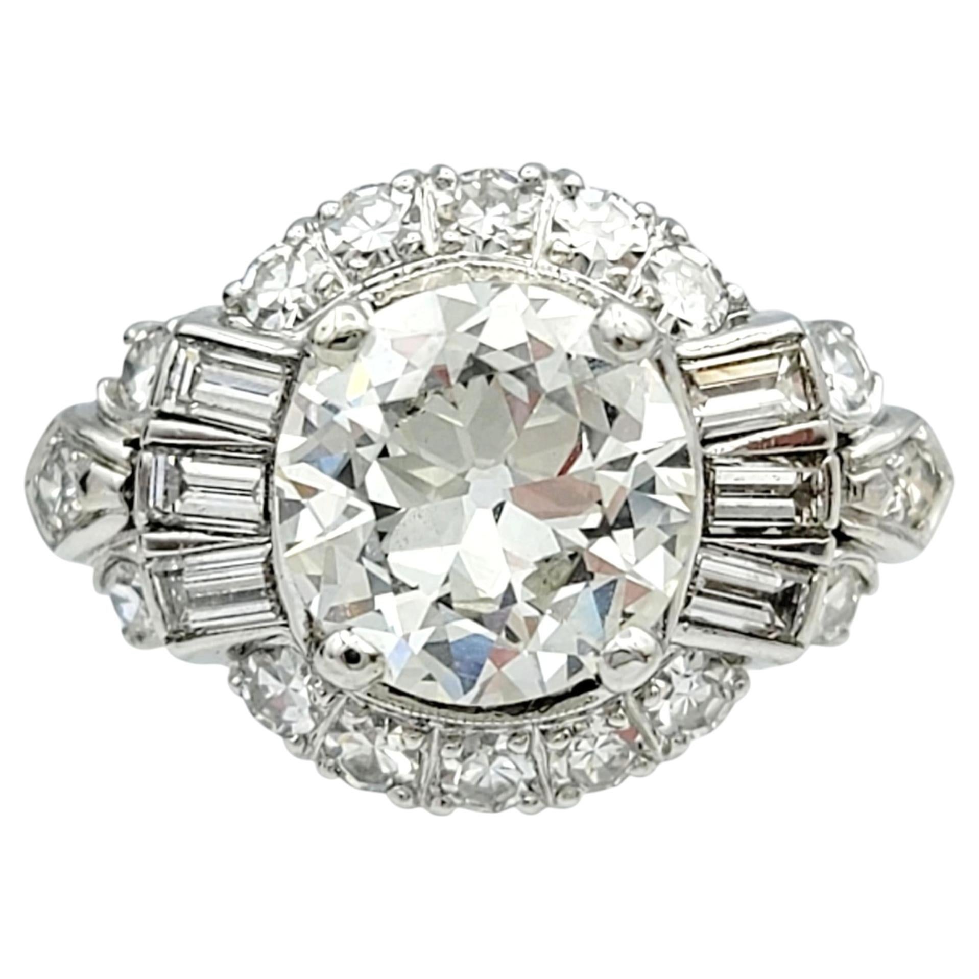 Vintage Granat Brothers Old European Cut Diamond and Platinum Engagement Ring For Sale