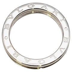 Bulgari Unisex B.Zero1 Logo Etched Band Ring in 18 Karat White Gold, Size 58