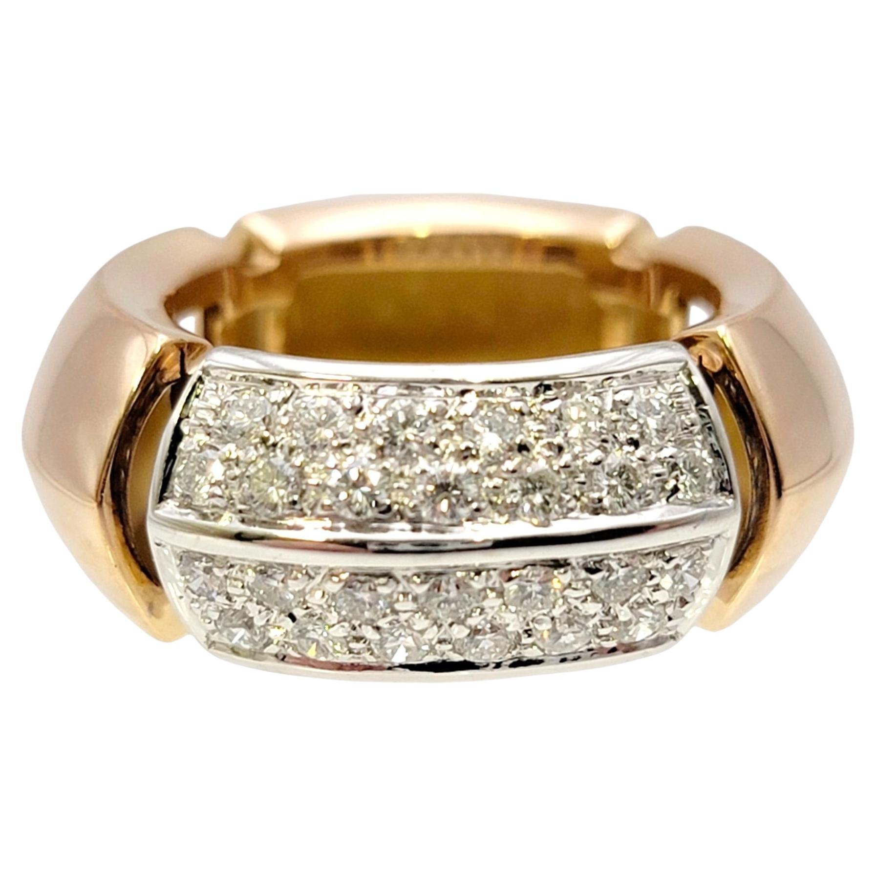 Antonini Milano 'Tropez' Diamond Sectioned Band Ring in 18 Karat Rose Gold