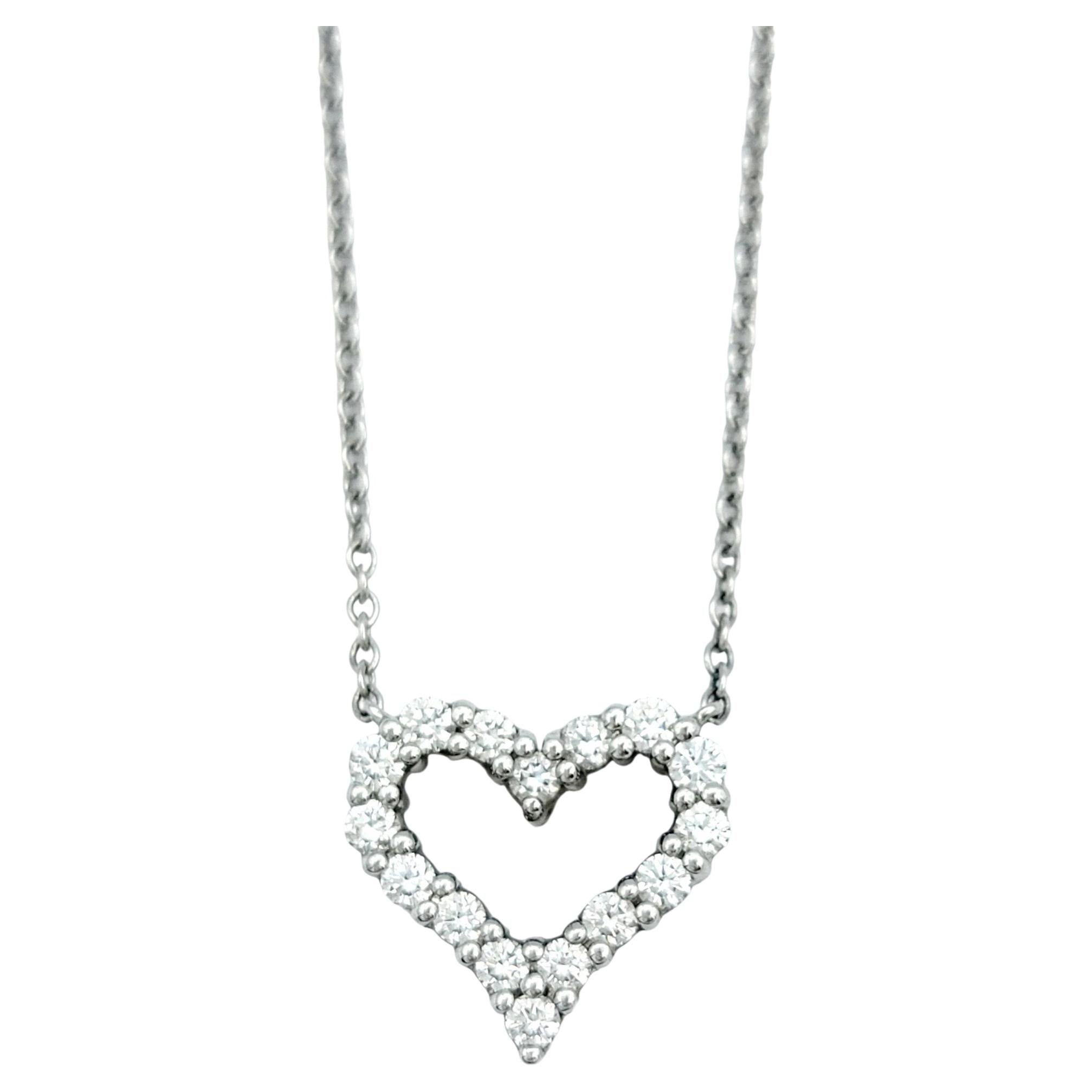 Tiffany & Co. Collar Colgante Corazón Abierto Diamante Redondo en Platino, F-G / VS1-2