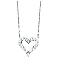 Tiffany & Co. Diamond Open Heart Pendant Necklace in Platinum