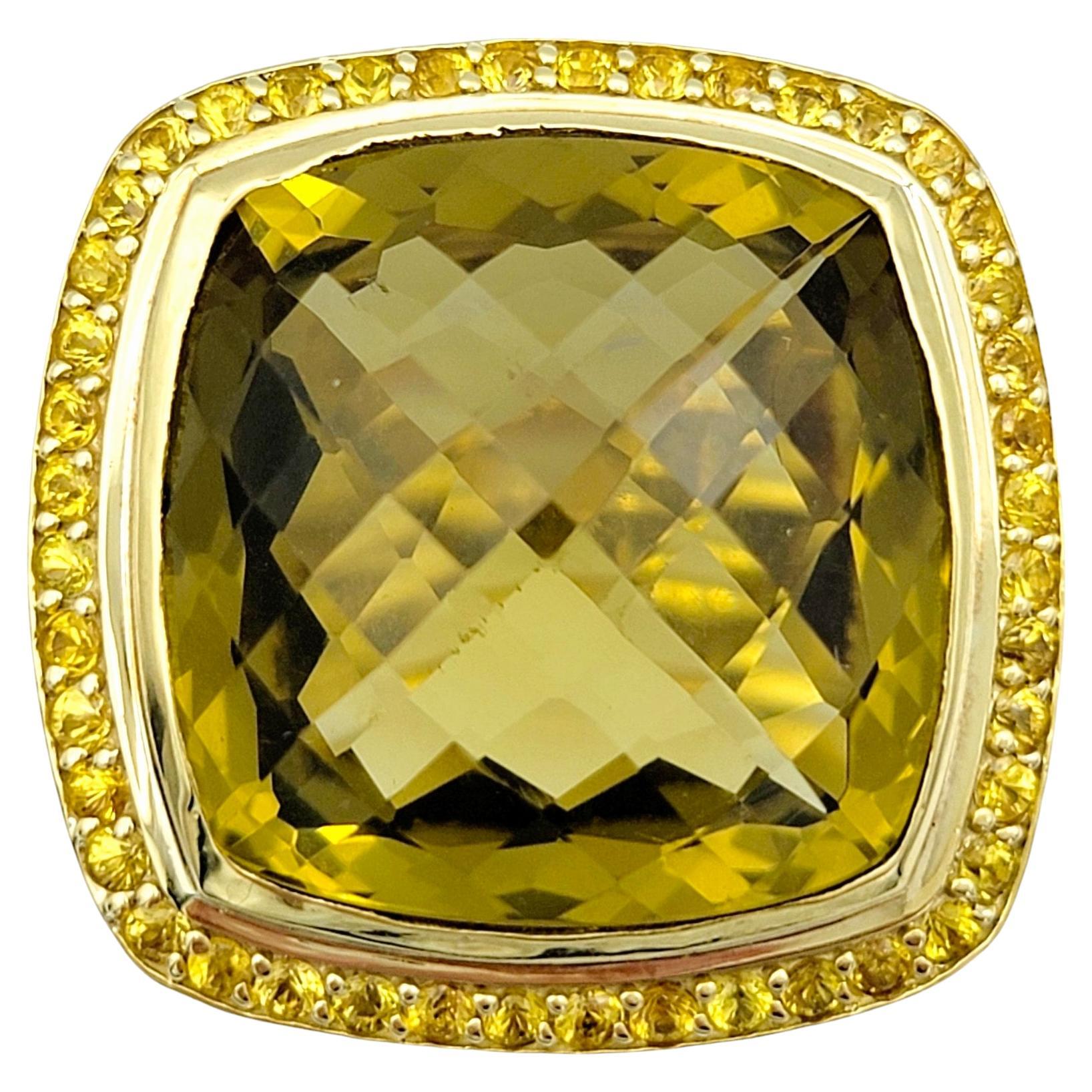 David Yurman Citrine and Yellow Sapphire Albion Ring Set in 18 Karat Yellow Gold