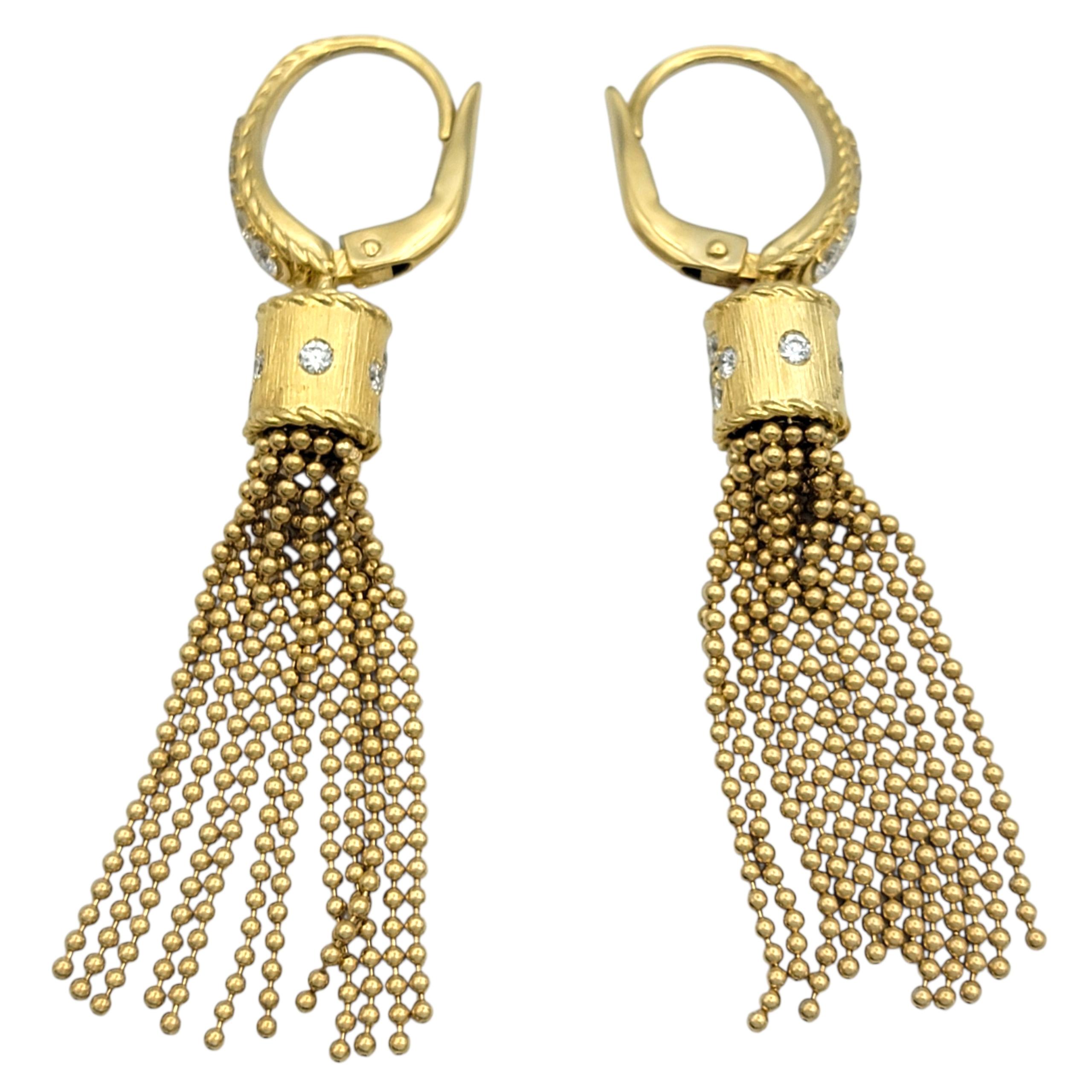 Donna Roberto Coin Orecchini con nappe 'Princess' e diamanti in oro giallo 18 carati in vendita