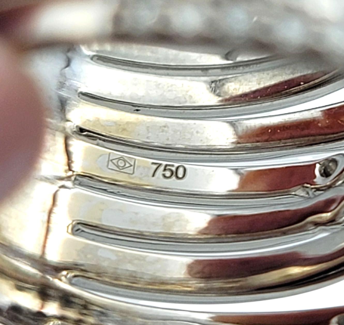 Hueb Bubbles mehrreihiger Pavé-Diamantring aus poliertem 18 Karat Weißgold im Angebot 4