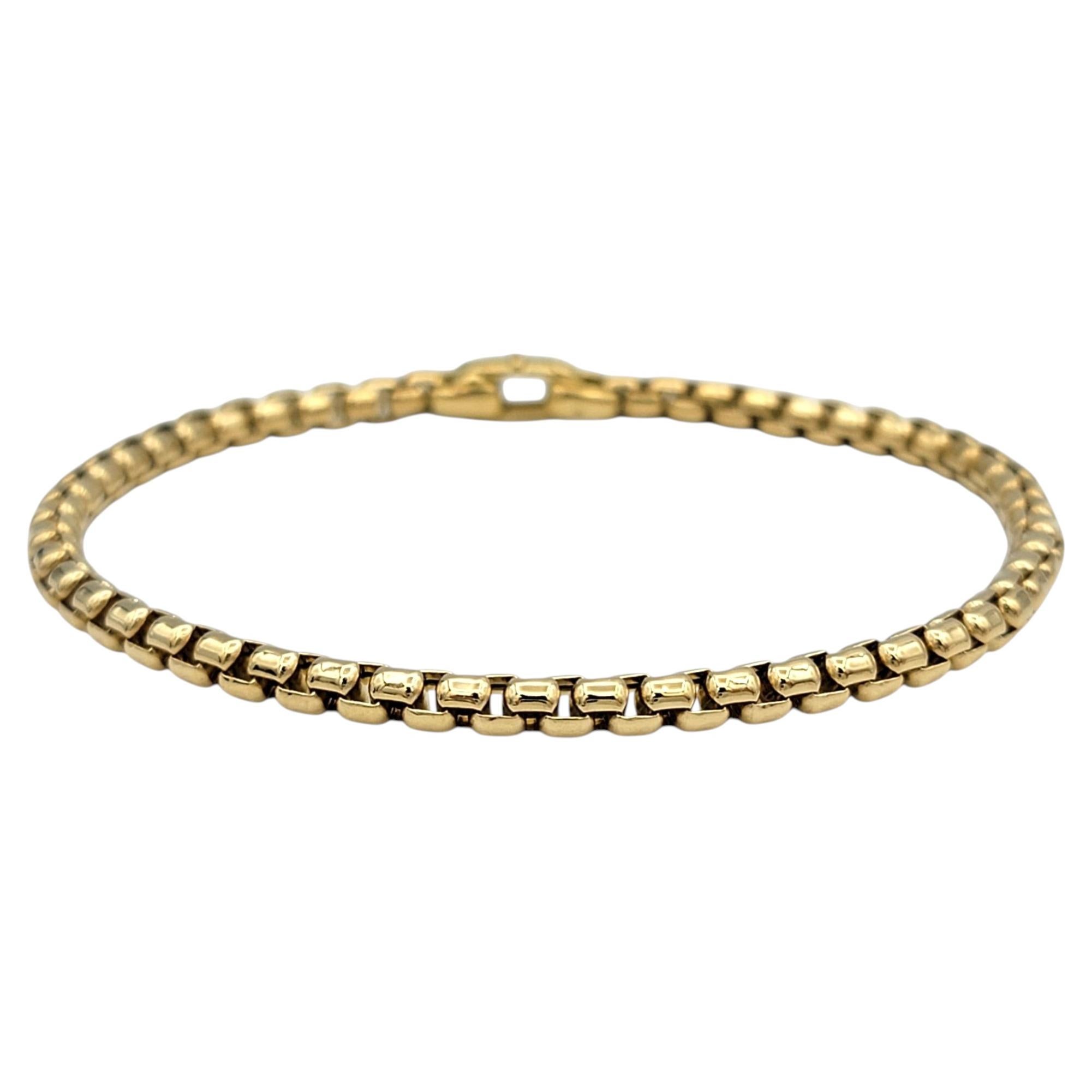 Pre-owned David Yurman Bel Aire Box Chain Bracelet In 18 Karat Yellow Gold