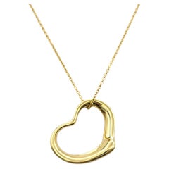 Tiffany & Co. Elsa Peretti Open Heart Pendant Necklace in 18 Karat Yellow Gold