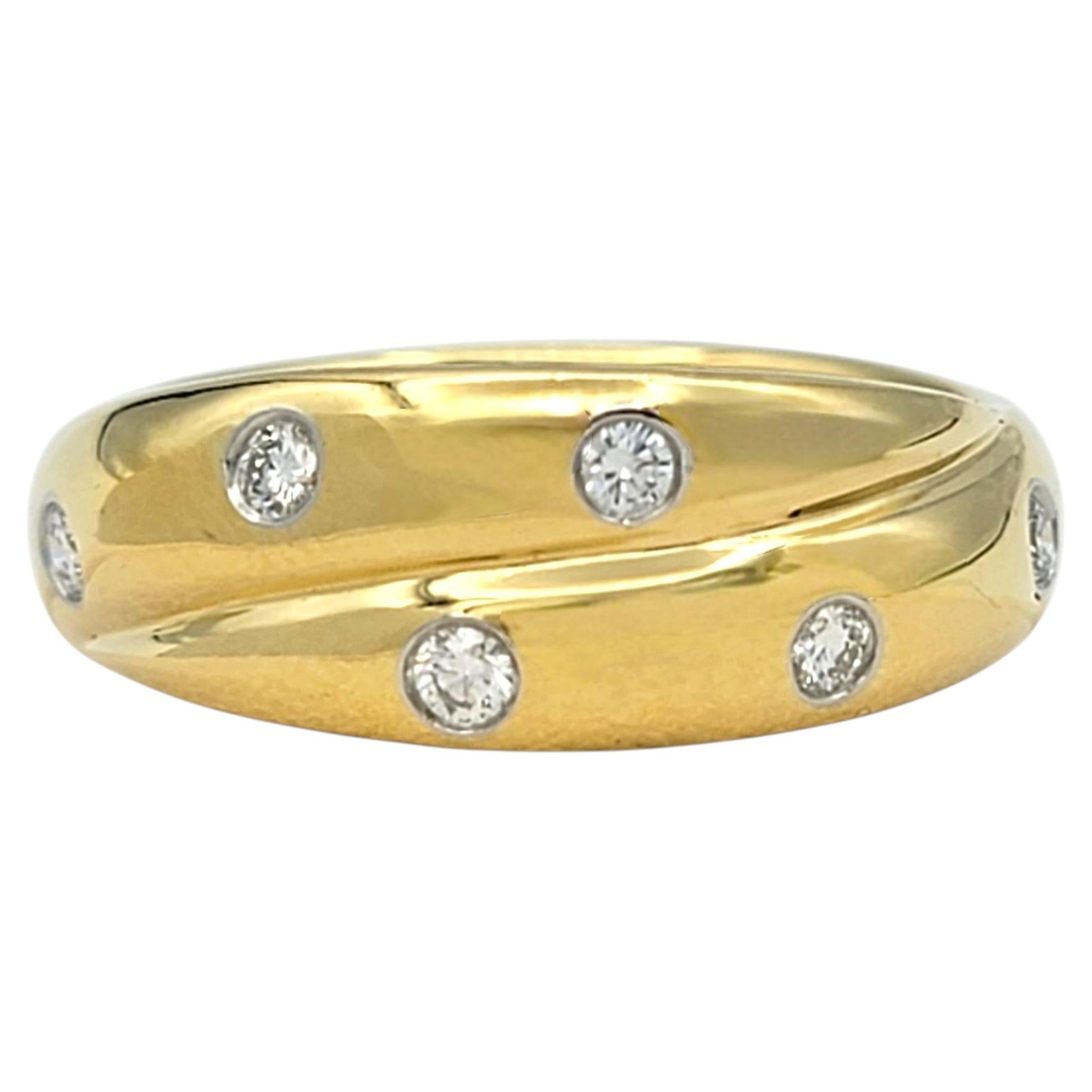 Tiffany & Co. Etoile-Ring mit doppeltem Diamantband aus 18-Karat-Gold und Platin