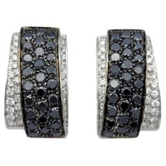 Giorgio Visconti „Black & White Diamond J“-Creolen aus 18-karätigem Weißgold