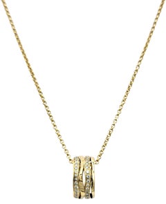 Collana Omega Diamond Ladymatic con ciondolo e catena a goccia in oro 18 carati