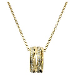 Collana Omega Diamond Ladymatic con ciondolo e catena a goccia in oro 18 carati