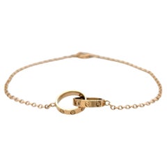 Cartier Interlocking Love Bracelet on Chain in 18 Karat Rose Gold