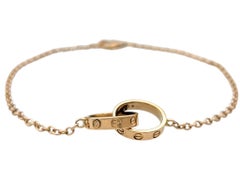 Cartier Interlocking Love Bracelet on Chain in 18 Karat Rose Gold